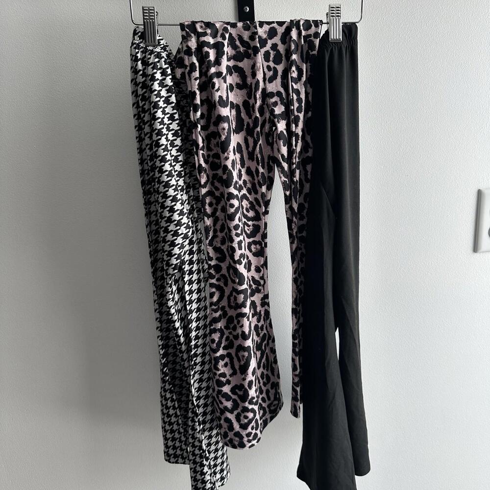 Set Of 3 Youth Girls Bell Bottom Pants Size 5-6Y Multicolor NWOT